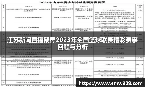 江苏新闻直播聚焦2023年全国篮球联赛精彩赛事回顾与分析
